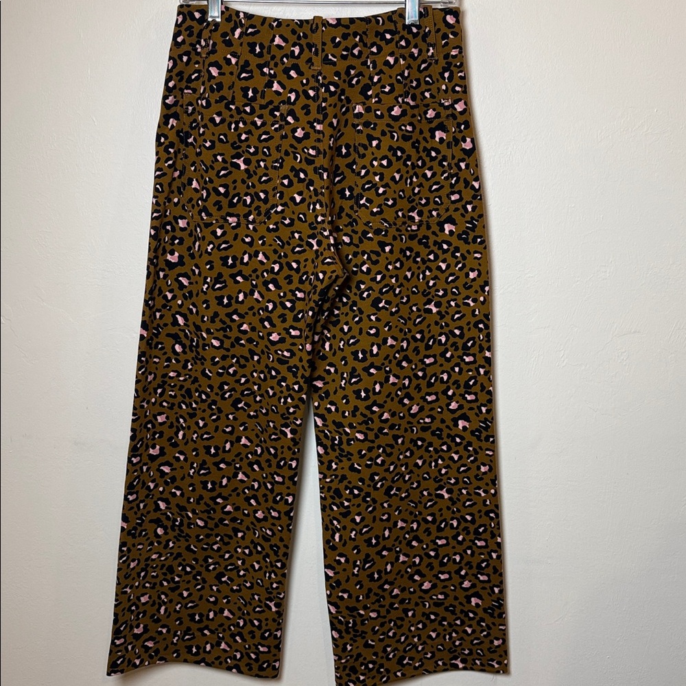 Maeve The Colette Cropped Wide-Leg Trousers Ponte Edition Animal Print 29 - Picture 6 of 7